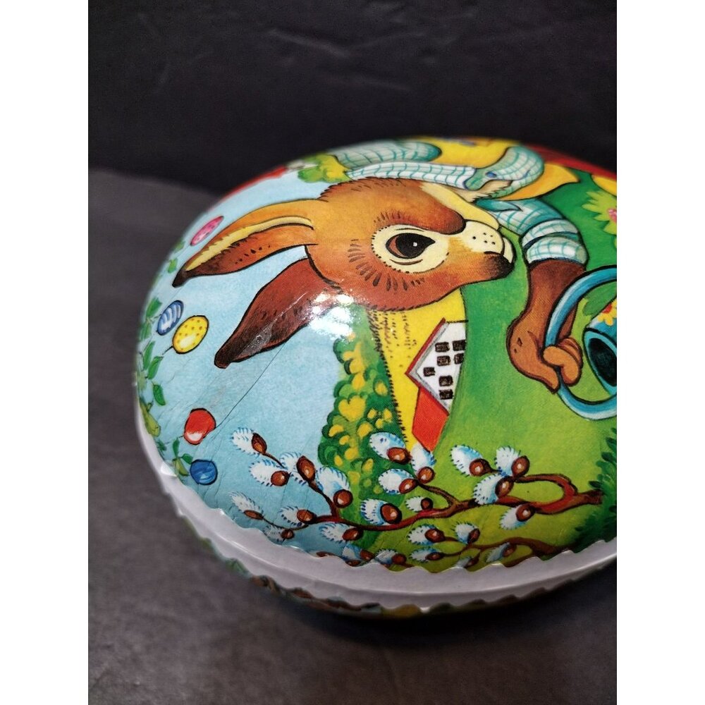Vintage Nestler Easter Egg Box Rabbit Design 6" Made In Germany - Picture 7 of 8